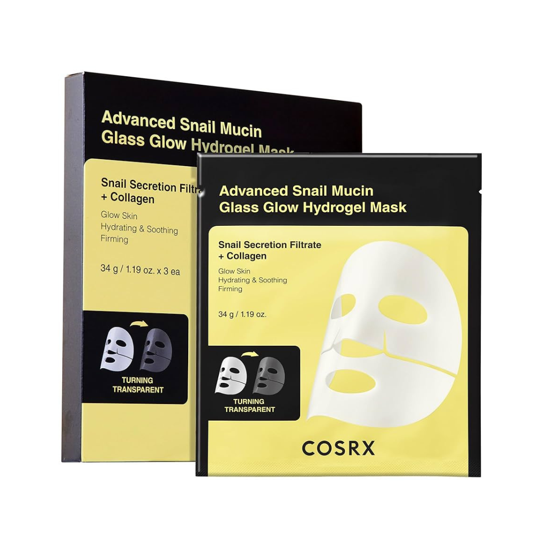 Advanced Snail Mucin Glass Glow Hydrogel Mask - 3 Sheet Masks