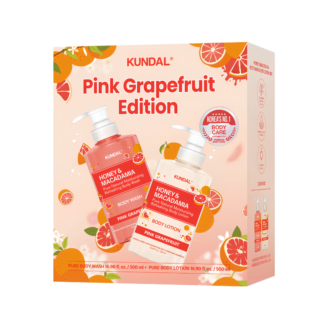Pink Grapefruit Edition (Honey & Macadamia Body Wash 500 ml + Lotion 500 ml)