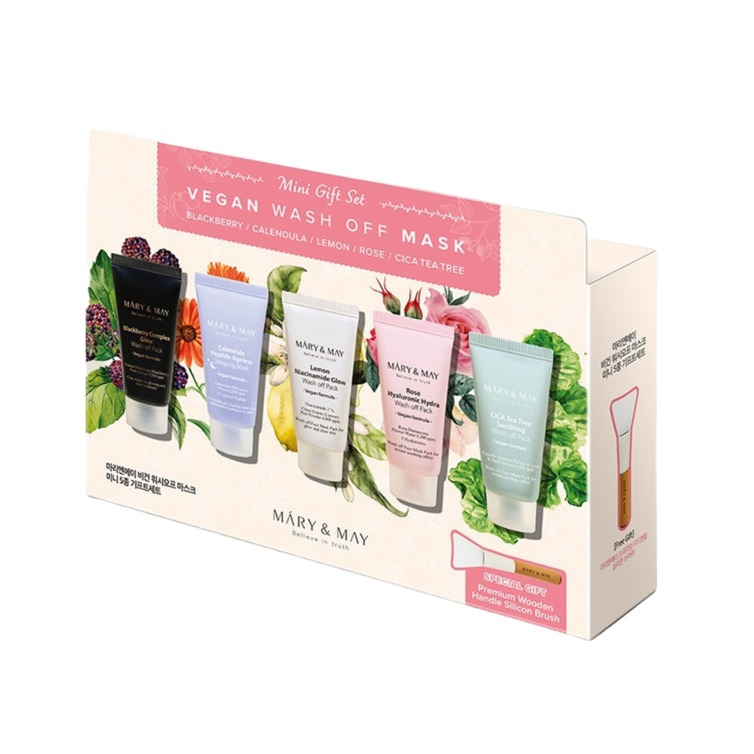 Vegan Wash off Mask Mini Gift Set - 5 Pcs